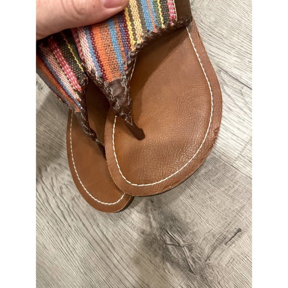 Anthropologie Franco Sarto Boho Serape Are Stripe Sandals size 6 - Picture 4 of 8